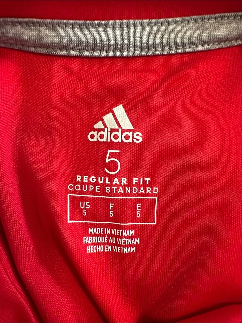 adidas Red & Gray Kid Short-Sleeve Active Tees